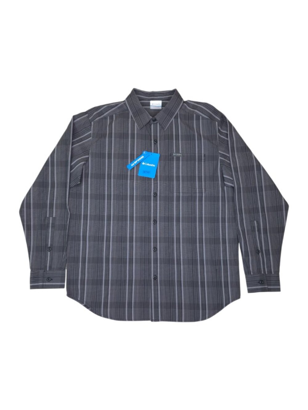 Columbia Rogers Peak Mens Med Regular Fit Long Sleeve Shirt Plaid Pattern Cotton
